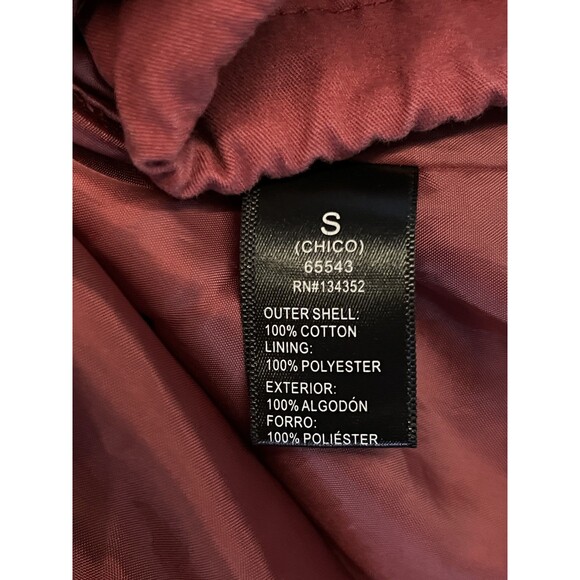 Ambiance Jacket Womens Small Hooded Drawstring Utility Parka Coat Red - Picture 7 of 8